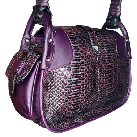 CESARE PACIOTTI GENUINE PYTHON SKIN LEATHER PURSE HANDBAG BAG VINTAGE NEW BOX - Picture 6 of 16